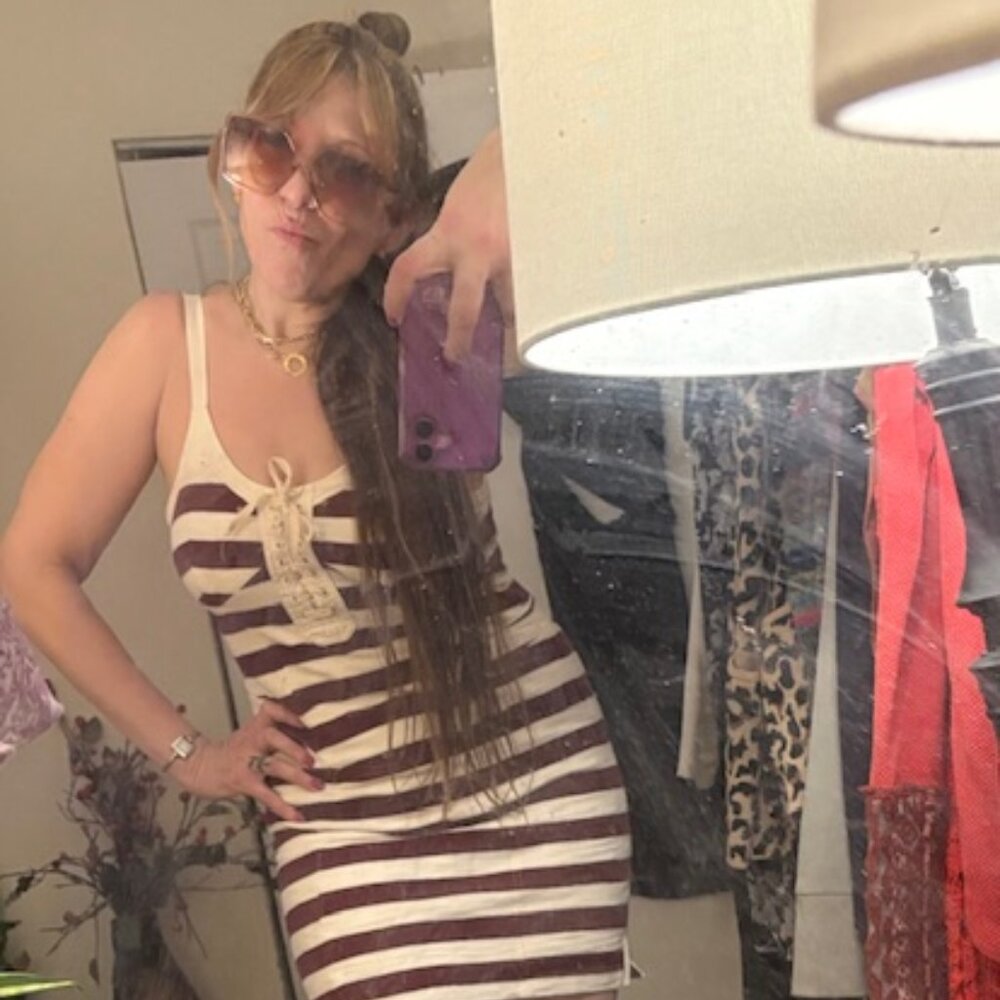 Isabel Marant Striped Lace Up tank Dress, Sz 3, in excellent condition,